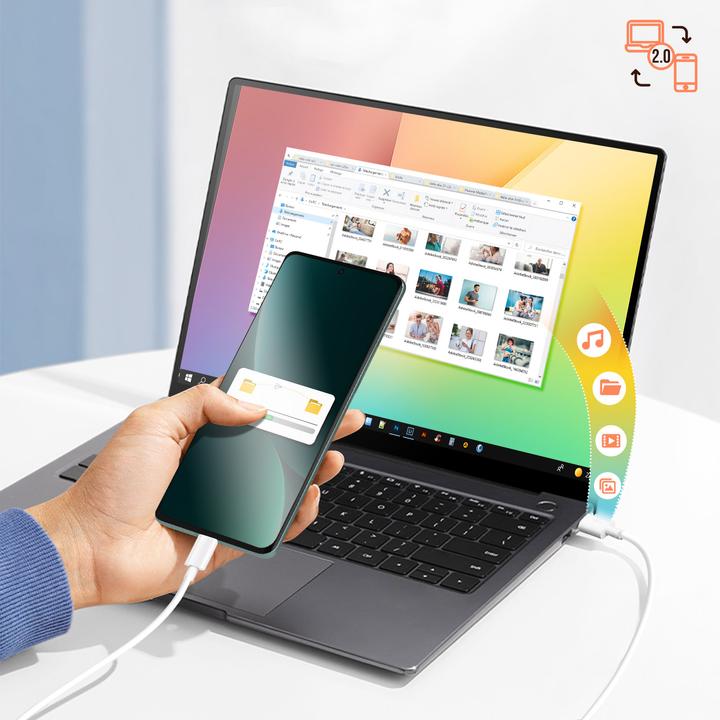 Actual product image Avizar USB / USB-C charging cable (1 m, USB 2.0)
