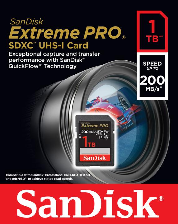 Productafbeelding SanDisk Extreme PRO UHS-I V30 (1000 GB, SDXC, U3, UHS-I)