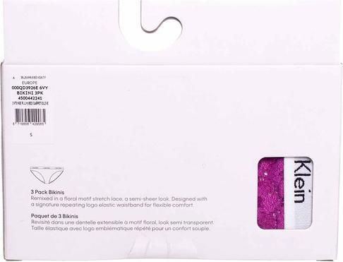 Immagine prodotto Calvin Klein Intimo da donna 3Pk 26E stile bikini, prugna intensa/rosso tappeto/oliva, S (confezione da 3) (S)