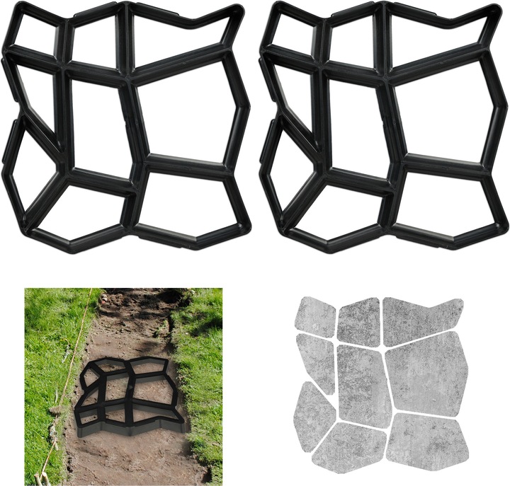 Produktbild Relaxdays 2x Gehwegform (2 x, 42 x 42 x 4 cm)
