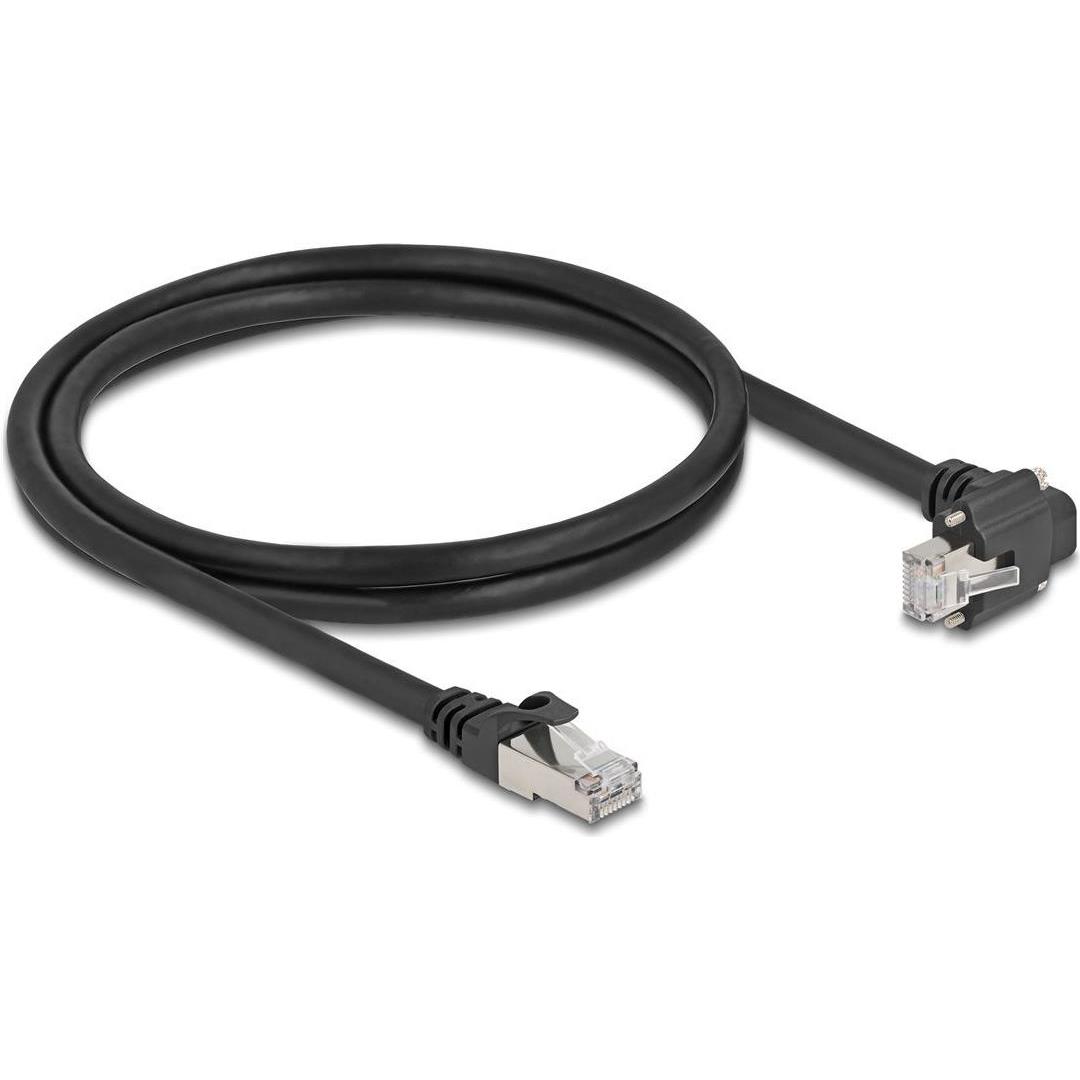 Thumbnail - Delock 80921 - Patchkabel Cat.6, S/FTP, 1m, schwarz (S/FTP, CAT6, 1 m), Netzwerkkabel