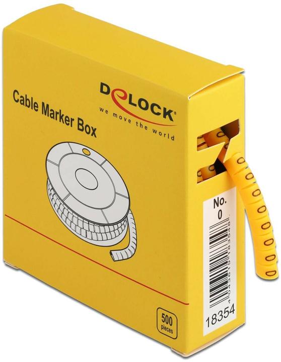Produktbild Delock Kabelkennzeichnung Nr. 0, gelb 500 Stück