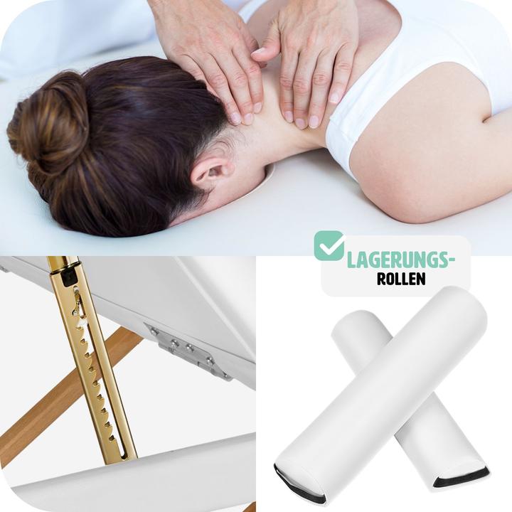 Actual product image tectake Massage table oval with 5 cm padding + rolls