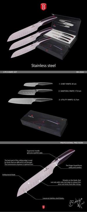 Produktbild BerlingerHaus Santoku Phantom 3 Knife Set Bh-2024 (3 Stück, Messer)