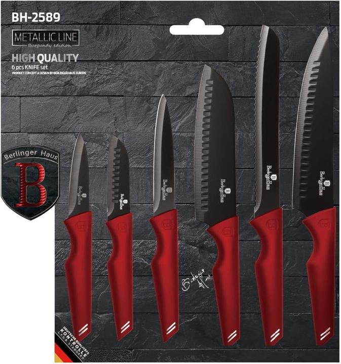 Produktbild BerlingerHaus 6 KNIFE SET BURGUNDY BH-2589