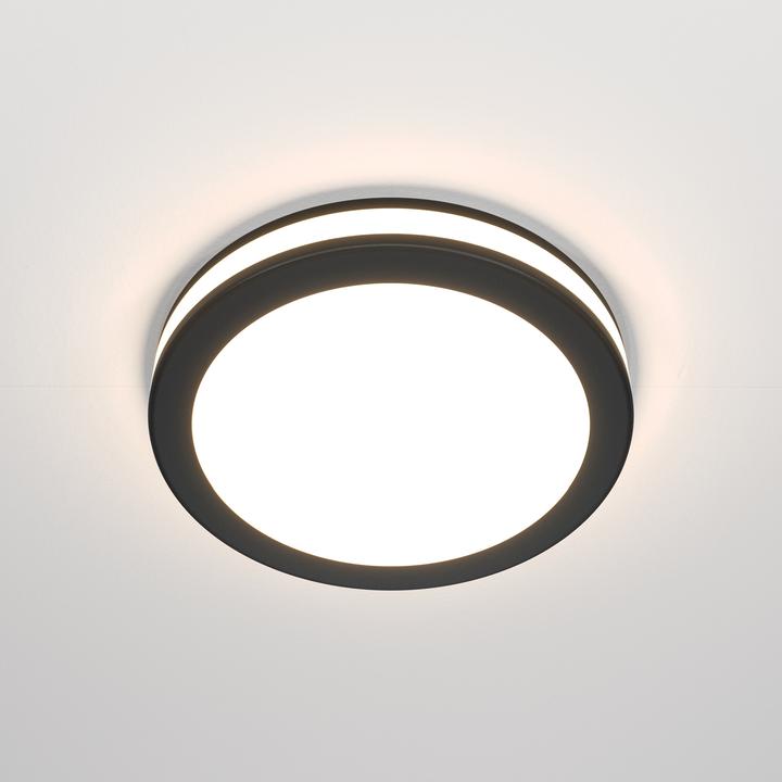 Produktbild Maytoni Phanton LED Einbauleuchte 12W 2 Leuchtrichtungen Schwarz Warmweiss Ø95mm (750 lm)