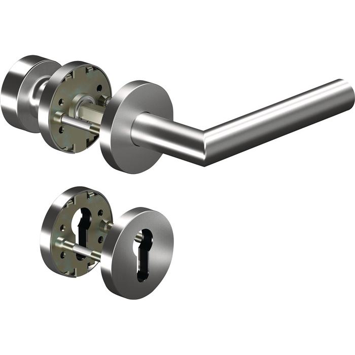 Ogro, Türgriff + Fenstergriff, Feuerschutzgarnitur 8906/3020/6501/6612 Aluminium AL D/K für Türstärke 38 - 63 mm PZ rund...