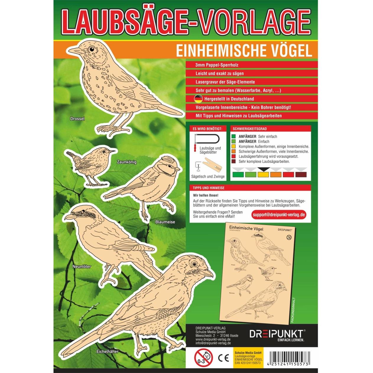 Laubsägevorlage Einheimische Vögel, Ratgeber von Schulze Media GmbH