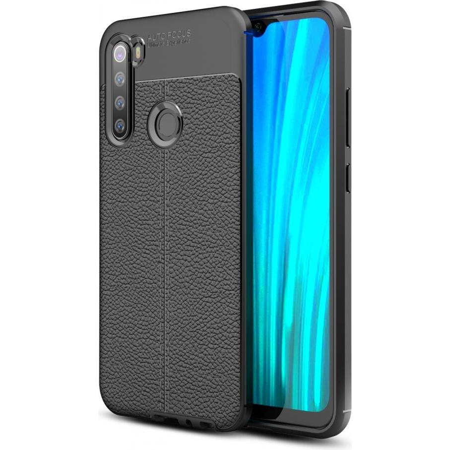 Screenguard Xiaomi Redmi Note 8 Hülle Leather Design TPU Cover (Xiaomi Redmi Note 8), Smartphone Hülle, Schwarz