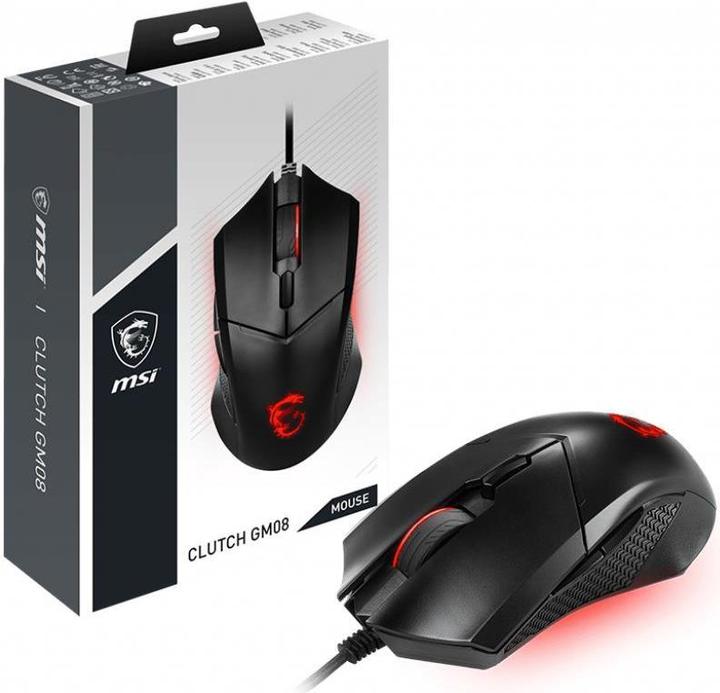Immagine prodotto MSI Clutch GM08 Mouse per computer USB tipo A ottico 4200 DPI Per entrambe le mani (Cablato)