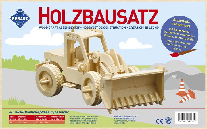 Pebaro 850/12 Kit Puzzle 3D In Legno Aereo, Modellino Da Costruire 22x10 Cm, 30 Pezzi, Gioco Creativo Per Bambini - 3