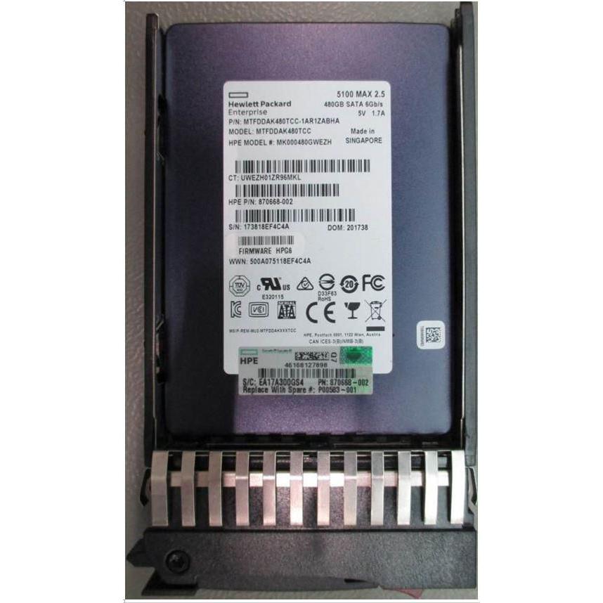 HPE SSD 480GB 6G SFF SATA MU (480 GB), SSD