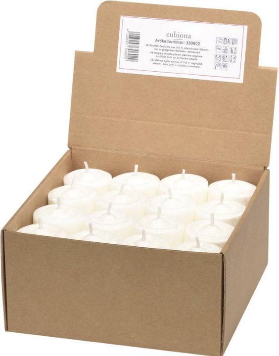 Eubiona Teelichter Nachfüllpackung Weiss (48 Stk.)