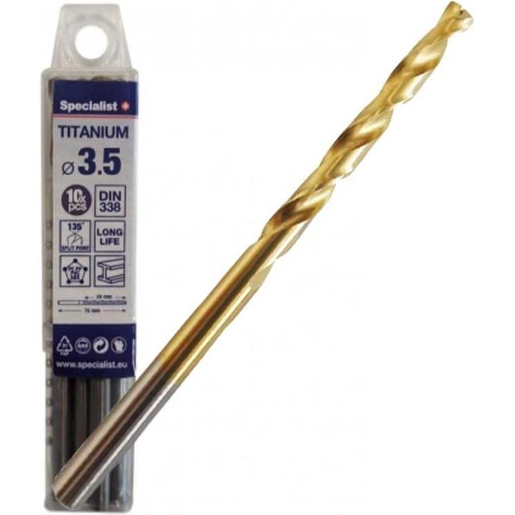 Bloomsbury, Bohrereinsatz, Titanium metal drill 3.5 mm 10pcs (3.5 mm)
