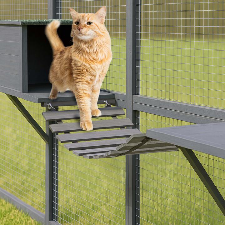 Produktbild Wiltec Freilaufgehege Katzen 140x187x187cm Katzenfreigehege Holz Aussengehege