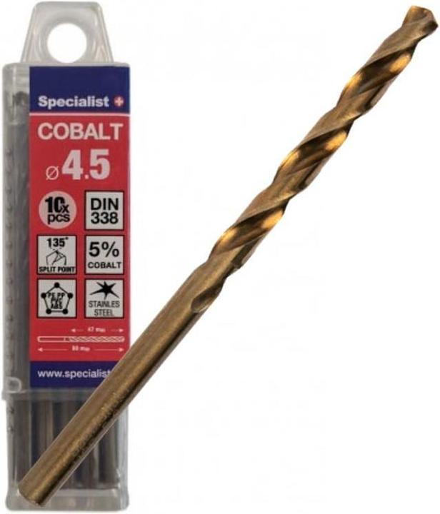 Actual product image Cobalt metal drill 4.5 mm 10pcs (4.5 mm)
