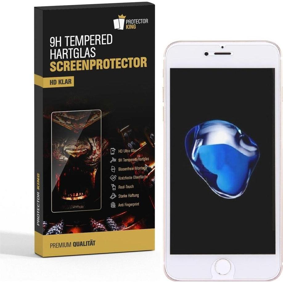 Protectorking 1x echtes Tempered 9H Panzerhartglas 3D KLAR (1 Stück, Apple iPhone 6), Smartphone Schutzfolie