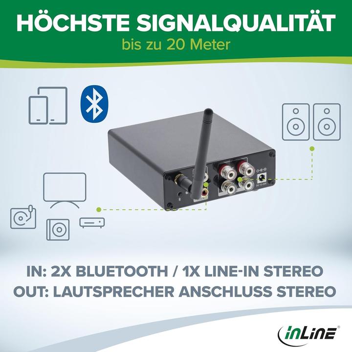 Actual product image InLine Bluetooth 5.3 audio receiver with 96 watt amplifier (Receiver)