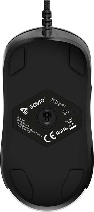 Savio GAMBIT Black gaming mouse (Kabelgebunden)