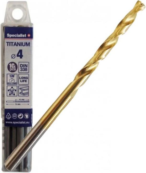 Actual product image Titanium metal drill 4 mm 10pcs (4 millimetres)