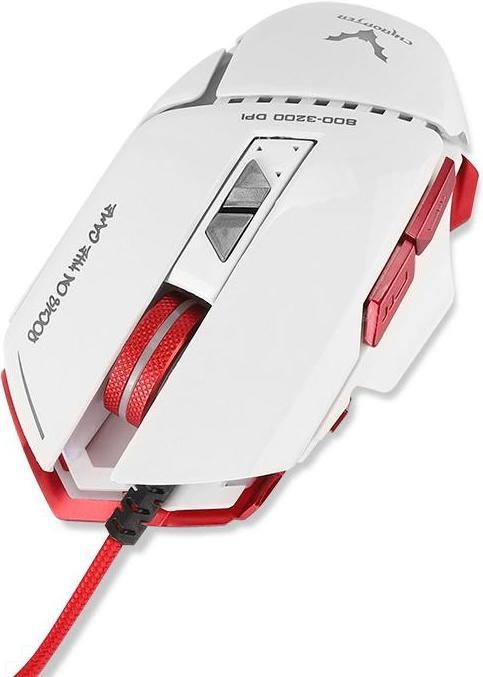 Actual product image Chiropter GM2 Pro aluminum optical gaming mouse with 8 buttons, braided 1.5 m cable 1000-3200 dpi LED light wh