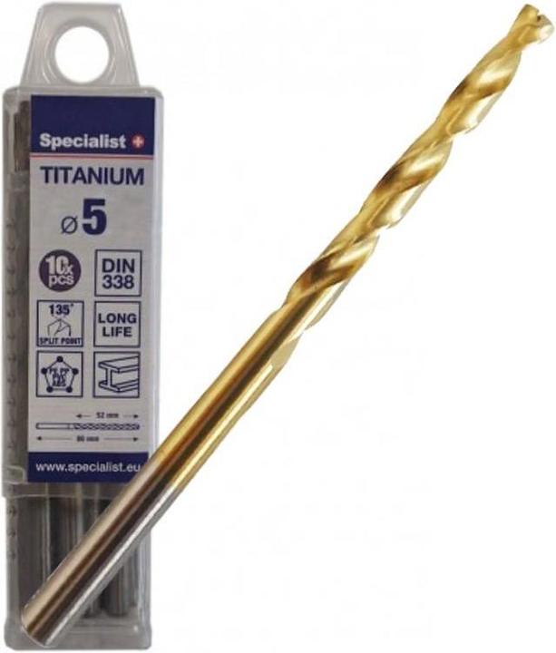 Actual product image Titanium metal drill 5 mm 10pcs (5 millimetres)