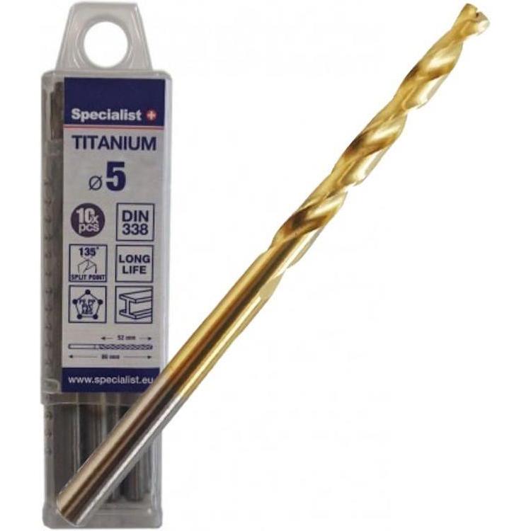 Bloomsbury, Bohrereinsatz, Titanium metal drill 5 mm 10pcs (5 Millimeter)