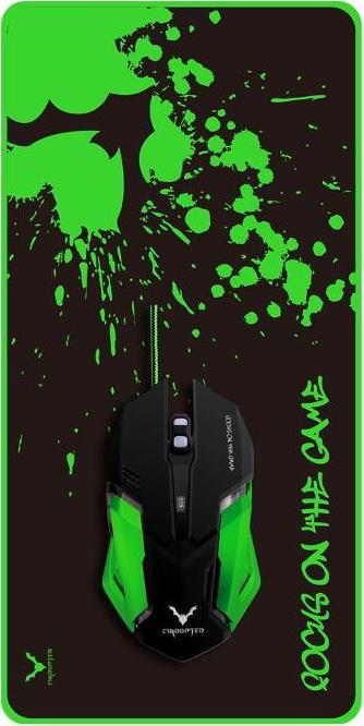 Produktbild Chiropter X2 Combo Pro Optical Gaming Mouse with 6 Buttons 1200-3200 dpi + Large 60x30cm Black Tray