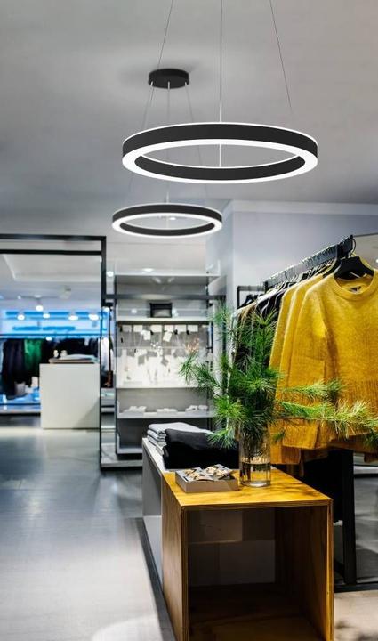 Actual product image EGLO 63051 PASTRENGO 1 LED pendant light 2x45W Ø700mm black white warm white dimmable