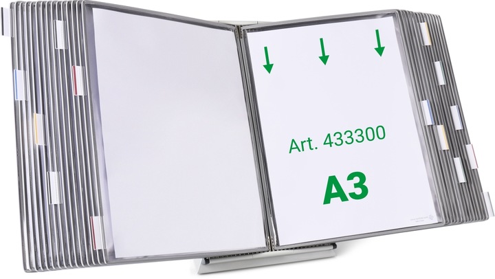 Actual product image Tarifold Display board system 433300 DIN A3 grey with 30 display boards