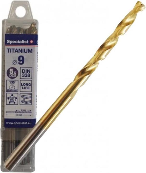 Actual product image Titanium metal drill 9 mm 5pcs (9 millimetres)