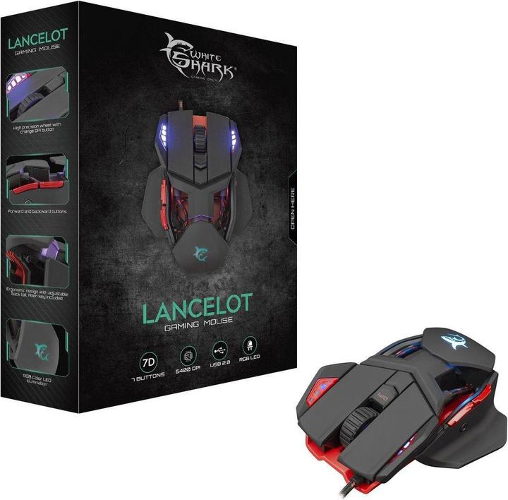 Actual product image Gaming mouse Shark Lancelot RGB, Interchangeable mouse with RGB illumination (Cable)