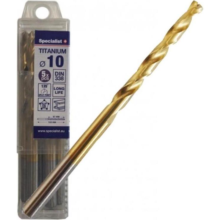 Bloomsbury, Bohrereinsatz, Titanium metal drill 10 mm 5pcs (10 Millimeter)