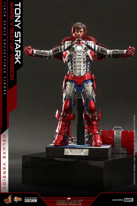 Image du produit Hot Toys Movie Masterpiece 1/6 Tony Stark (Mark V Suit Up Version) Deluxe