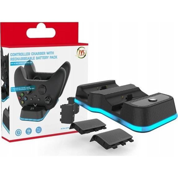 JYS Ładowarka Stacja+ 2x Accumulator Do Pad Xbox One X / Jys-x129, Accessori per controller gaming, Nero
