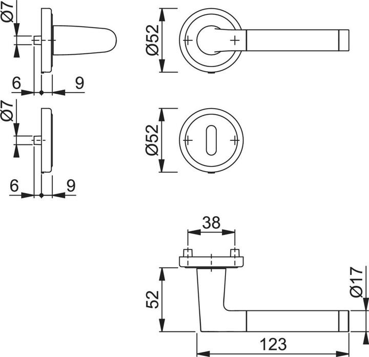 Actual product image Hoppe Capri M1950/15KV/15KVS Door handle set BB (Door set)