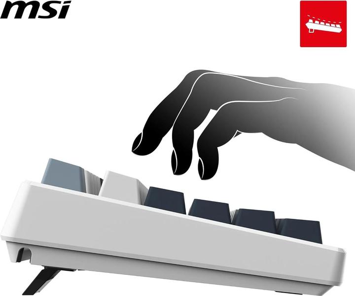 Actual product image MSI FORGE GK600 TKL W SKY FR (FR, Cable, Wireless)