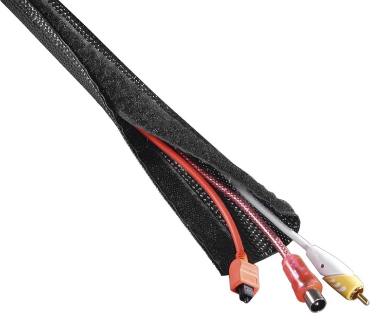 Produktbild Hama Flexibler Gewebe-Kabelschlauch, universal, 20 - 40 mm, 1,8 m, Schwarz (Kabelschlauch, 180 cm)