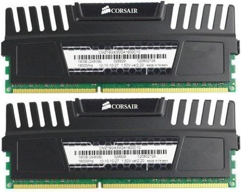 Actual product image Corsair Vengeance Memory, DDR3, 16 GB, 1600 MHz, CL10 (CMZ16GX3M2A1600C10) (2 x 8GB, 1600 MHz, DDR3-RAM, DIMM)