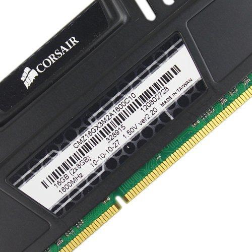 Actual product image Corsair Vengeance Memory, DDR3, 16 GB, 1600 MHz, CL10 (CMZ16GX3M2A1600C10) (2 x 8GB, 1600 MHz, DDR3-RAM, DIMM)