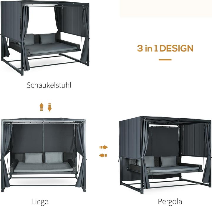Image du produit Outsunny Hollywoodschaukel mit Pergola