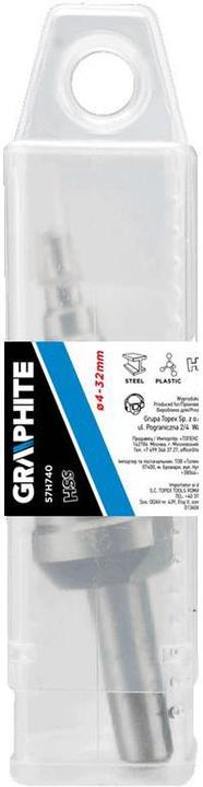 Actual product image Graphite step drill 4 6 10 12 14 16 8 18 20 30 32 22 24 28 26 mm (57H740) (Ø 4-32mm)