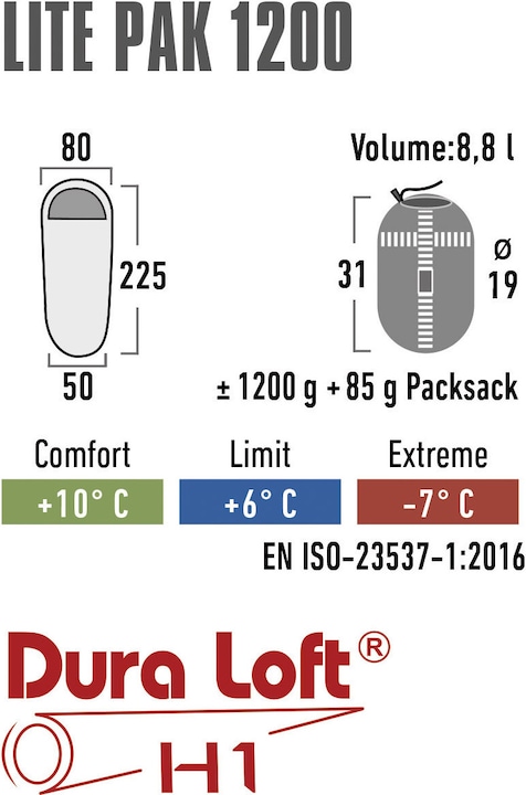 Immagine prodotto High Peak Lite Pak 1200 (225 cm)