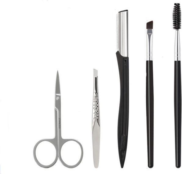 Actual product image Maange 5-piece eyebrow set (Silver)