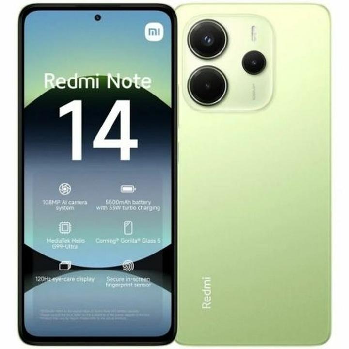 Actual product image Xiaomi Redmi Note 14 (128 GB, Lime Green, 6.67", Hybrid Dual SIM)