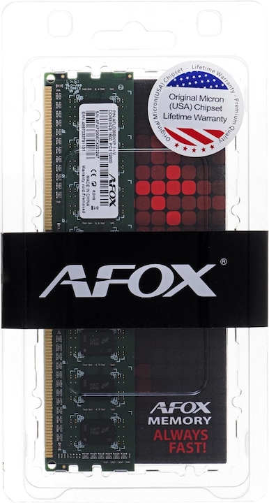 Actual product image AFOX DDR3 8G 1600 UDIMM memory module 8 GB 1600 MHz LV 1.35V (1 x 8GB, 1600 MHz, DDR3-RAM, DIMM)