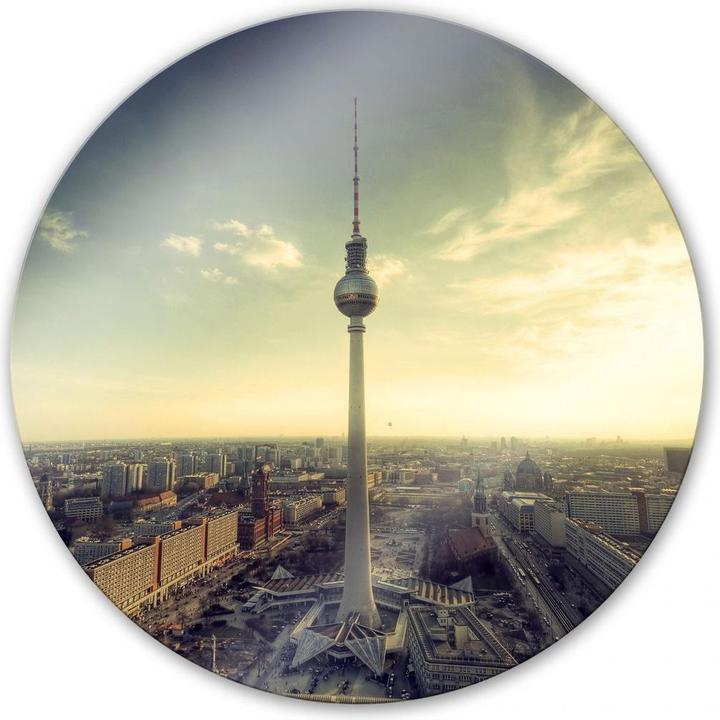 Image du produit Trenddeko Tour de télévision de Berlin Panorama - rond (Ø 70 cm)