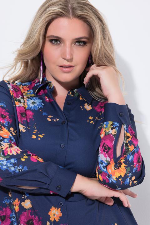 Produktbild Miamoda Bluse, A-Linie, Blumenmuster, Langarm (52)