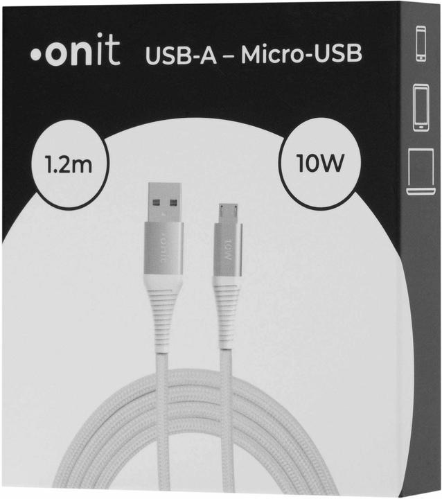 Image du produit Onit Câble USB 2.0 USB A - Micro-USB B 1.2 (1.20 m, USB 2.0, 10 W)