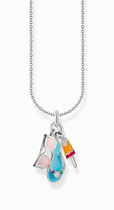 Immagine prodotto Thomas Sabo Collana con triplo ciondolo colorato in argento (Argento 925, Smalto, 38 - 45 cm)